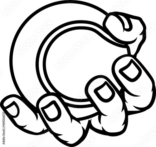 Mascot Person Hand Fist Hol...