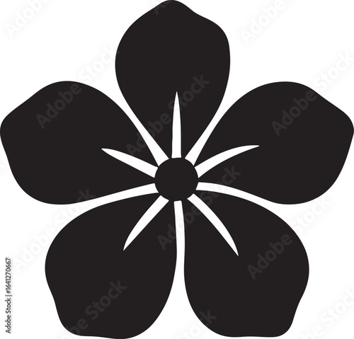 Tropical flower silhouette, perfect for botanical, exotic, and summer-themed vector art and design projects.