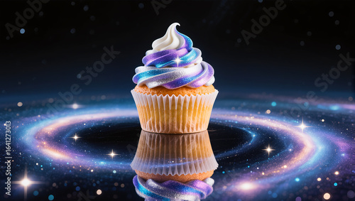 Delicate cupcake swirls capture the essence of a cosmic dream