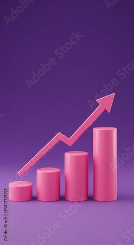 Ascending bar graph with an upward-pointing arrow, symbolizing growth and positive trends. Business concept in vibrant colors. Free Download Ascending bar graph with an upward-pointing arrow, symbolizing growth and positive trends. Business concept in vibrant colors. - GFXLoad