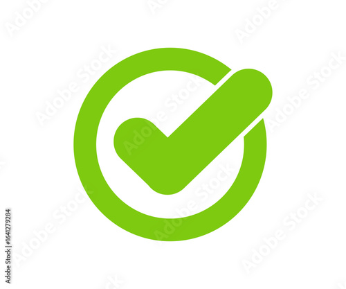 Green check mark icon, approval tick sign. Tick symbol in square green color vector design and illustration.

