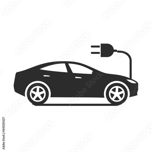 Elektroauto Symbol Laden E Auto Vektor Illustration Elektromobilität Nachhaltigkeit Umweltfreundlich Erneuerbare Energie Ladestation E Mobilität Technologie Zukunft Verkehr Auto Mit Stecker Minimalist