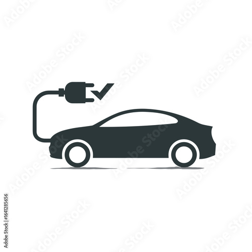 Elektroauto Symbol Laden E Auto Vektor Illustration Elektromobilität Nachhaltigkeit Umweltfreundlich Erneuerbare Energie Ladestation E Mobilität Technologie Zukunft Verkehr Auto Mit Stecker Minimalist