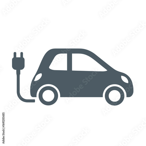 Elektroauto Symbol Laden E Auto Vektor Illustration Elektromobilität Nachhaltigkeit Umweltfreundlich Erneuerbare Energie Ladestation E Mobilität Technologie Zukunft Verkehr Auto Mit Stecker Minimalist