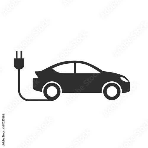 Elektroauto Symbol Laden E Auto Vektor Illustration Elektromobilität Nachhaltigkeit Umweltfreundlich Erneuerbare Energie Ladestation E Mobilität Technologie Zukunft Verkehr Auto Mit Stecker Minimalist