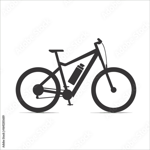 E Bike Symbol Fahrrad Elektro Vektor Illustration Elektrofahrrad Akku Nachhaltige Mobilität Outdoor Sport Freizeit Radfahren Umweltschutz Moderne Technik Mountainbike Citybike Minimalistisch Schwarz W
