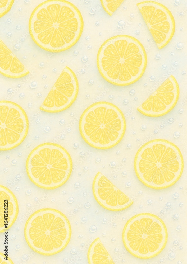 Fototapeta premium Vibrant lemon slices pattern