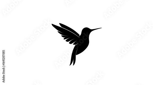 A simple black hummingbird silhouette vector logo design