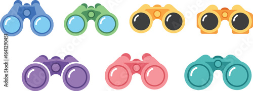 Find best binoculars colorful binoculars vector illustration
