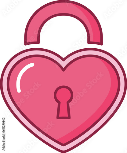 Pink Heart Lock Icon