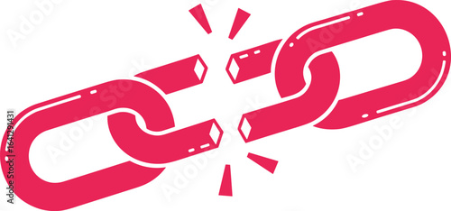 Broken Red Chain Link Icon Symbol