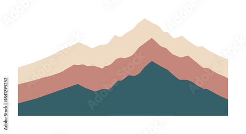 Layered mountain range illustration in muted earth tones, showcasing varying peak heights and a minimalist style.