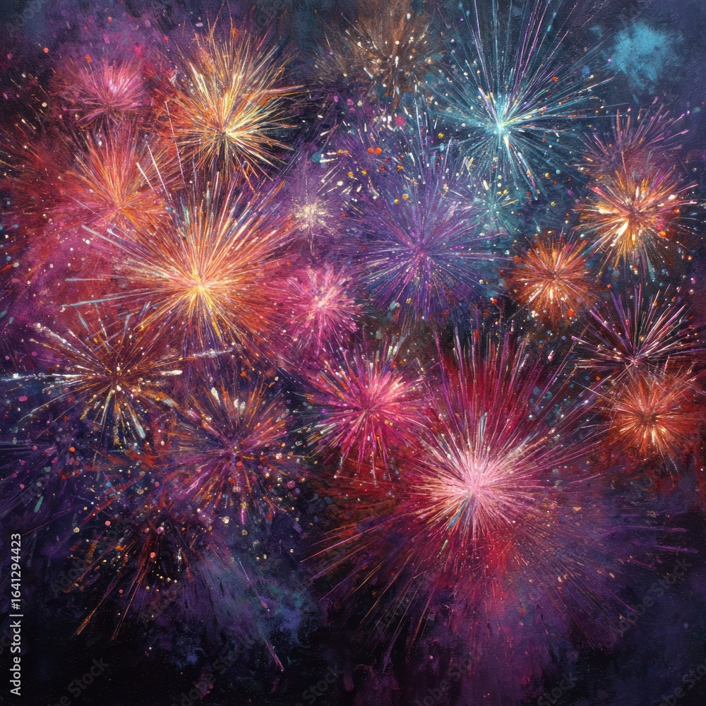 Fototapeta premium fireworks celebration greeting card