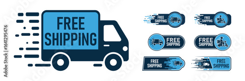 Free Shipping Delivery Vector Icon Set