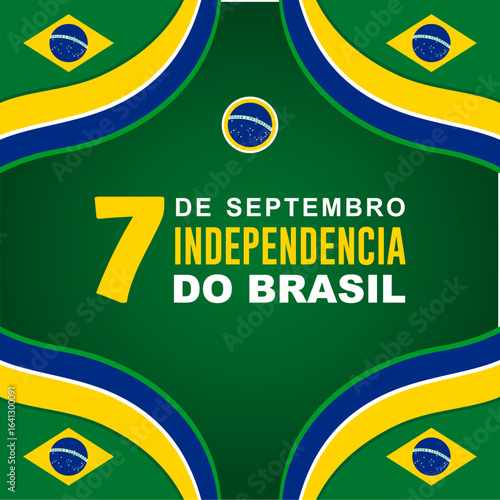 7 de setembro, independence do brasil, means 7 September, Independence Day of Brazil. Great for posters, banners, cards and social media.