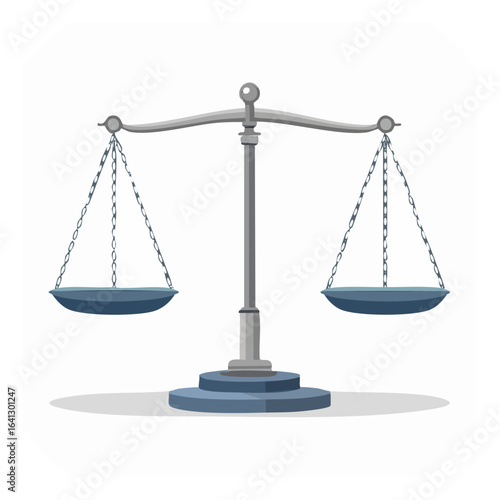 Balance scale illustration metal scales of justice equilibrium court legal system metaphor law symbol judgment
