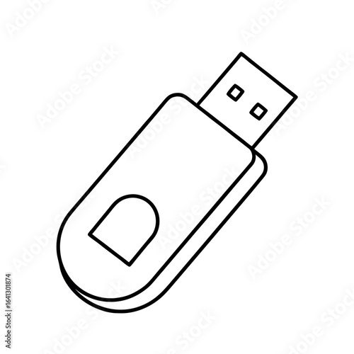 Outline icon of a USB portable flash drive
