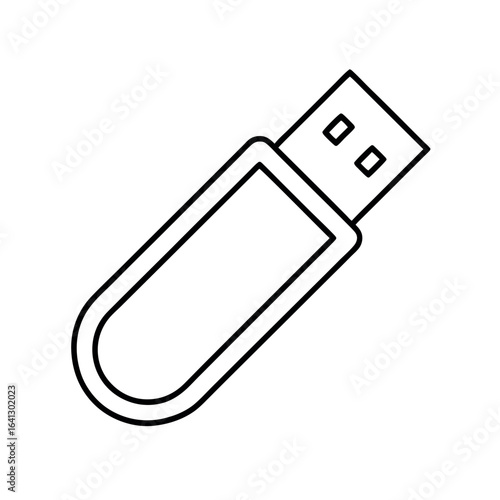 USB Drive Minimalist Outline Icon