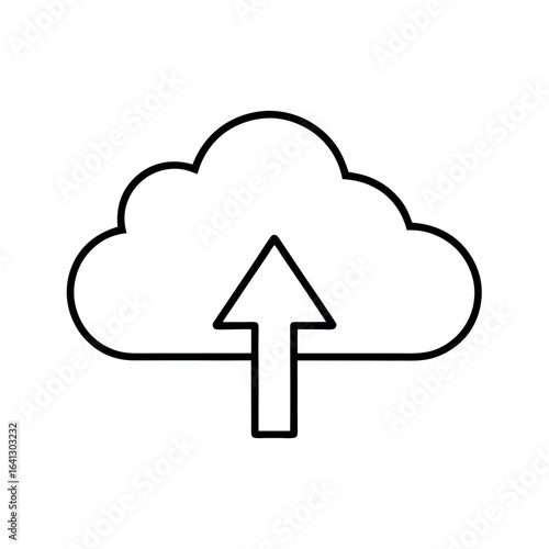 Cloud upload icon with an upward arrow.