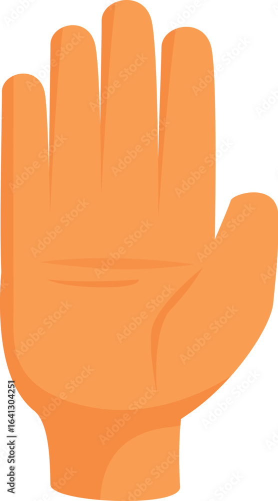 Cartoon open hand showing five fingers making a stop sign Cartoon open hand showing five fingers making a stop sign