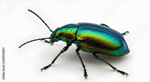 Wallpaper Mural Iridescent Green Beetle Isolated on White Background | Close-up Macro Insect Photography for Science, Entomology and Educational Use Torontodigital.ca