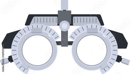 Phoropter used by ophthalmologists and optometrists during eye exams, helping determine refractive error for accurate prescription glasses