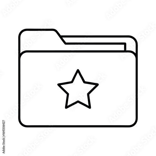 Folder with Star Icon Favorite Files Concept