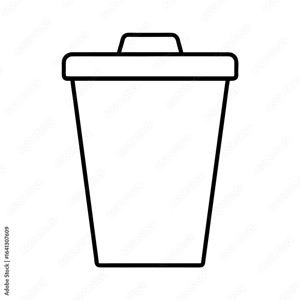 Recycle bin with refresh symbol line art Recycle bin with refresh symbol line art
