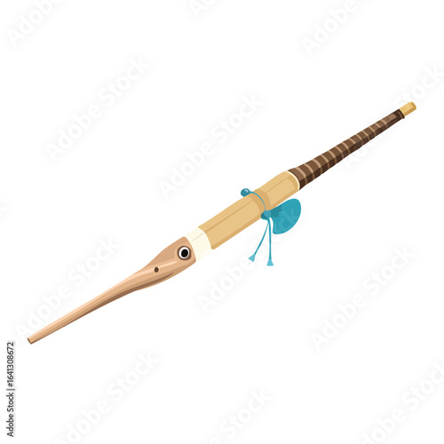 Handcrafted bamboo smoking pipe artistic design Smoking accessory for relaxation with tobacco pouch Creative hobby or Asian culture