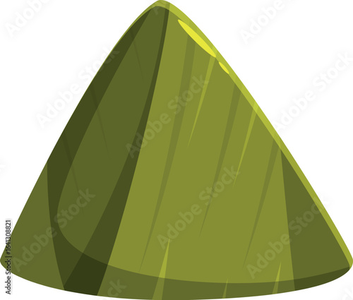 Sulfur forming a perfect cone isolated on white background, perfect for chemical educational projects