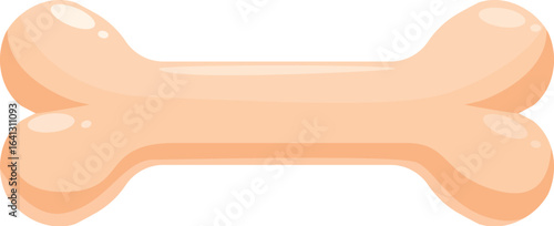 Simple cartoon dog bone, lying horizontally on white background, ideal for pet food or veterinary projects