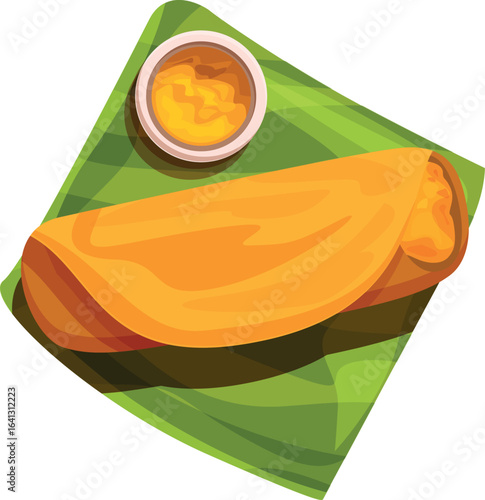 Thin crispy pancake made from fermented batter of rice and lentils, a popular south indian breakfast dish