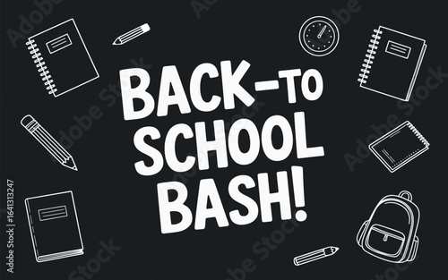 Back to school bash event flyer template vector design