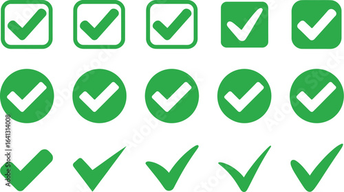 Green check marks vector illustration download free image