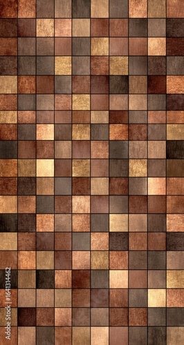 Brown square tile mosaic texture background