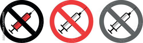 No drugs sign stop drug use and addiction warning symbol icon