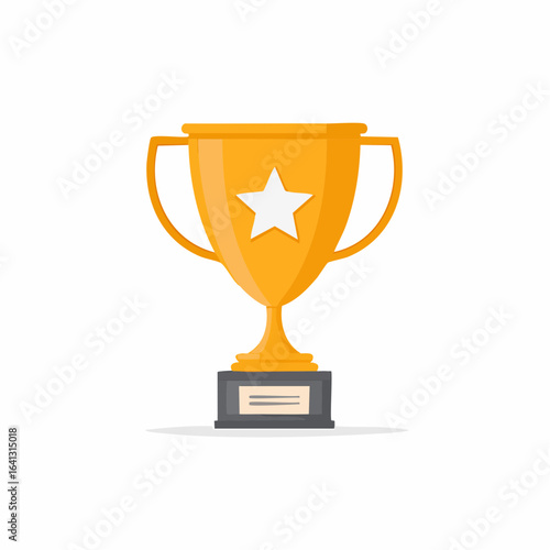 Golden Star Trophy Illustration Representing Success, Achievement, and Award Winning
