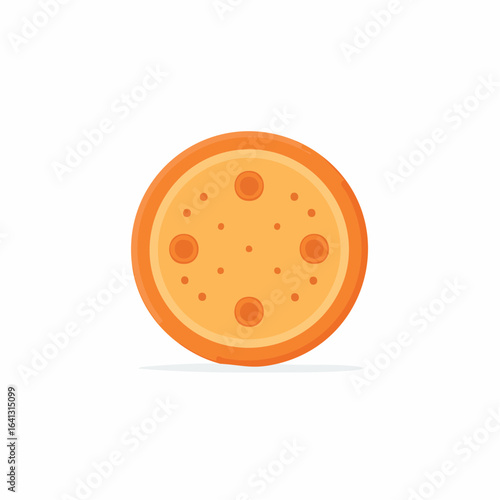 Vibrant orange round baked food item with small dimples
