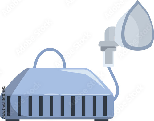 Modern portable nebulizer machine providing respiratory therapy, assisting breathing and improving lung function