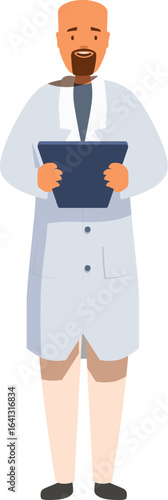 Friendly medical professional holding a tablet, showcasing expertise and care in healthcare