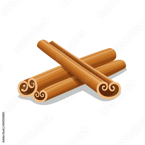 Cinnamon sticks spice vector graphic cooking ingredient aromatic flavor cuisine dessert healthy food