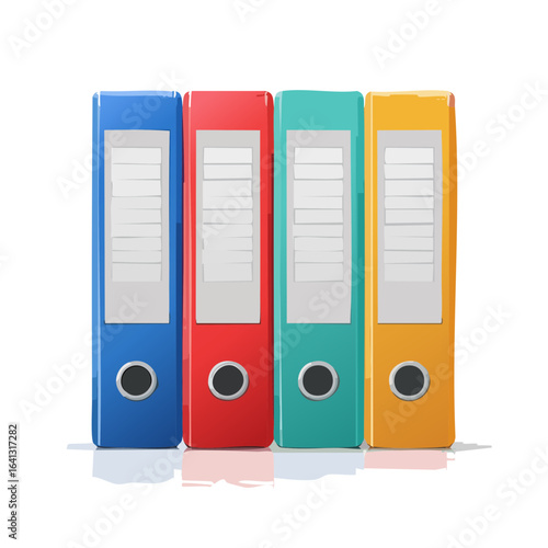 Colorful File Folders Organized Paperwork Documentation Storage Management Office Supplies Documents Organization