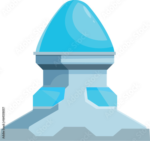 Modern architectural marvel with a glass dome and blue windows, showcasing innovative and futuristic design