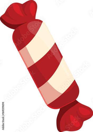 Wrapped hard candy with red and white swirl pattern offers a sweet sugary treat