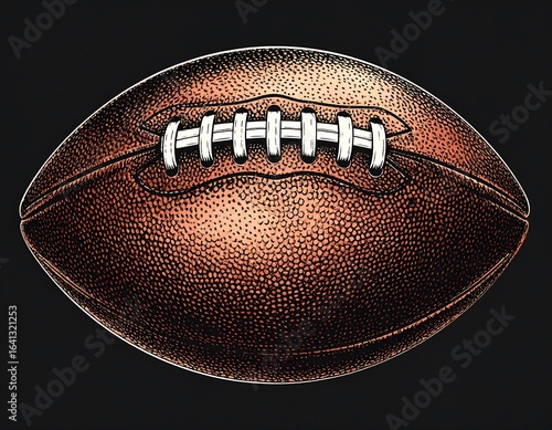 Detailed graphic of a vintage American football