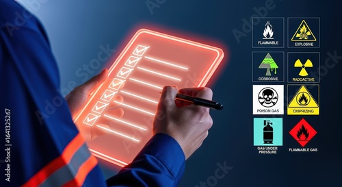 Safety Inspection Checklist with Hazard Symbols for Workplace Compliance and Risk Management Audit