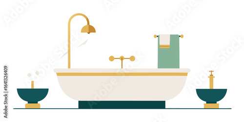 elegant marble bathroom with brass accents