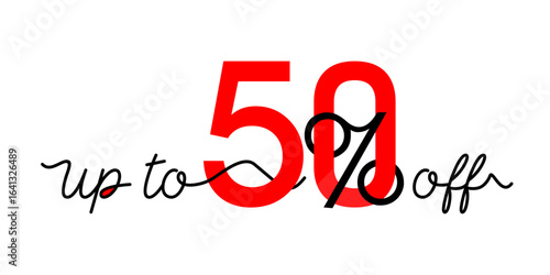 up to 50% off, sale discount offer.