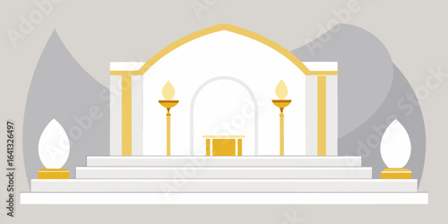 Elegant White Marble Living Space with Gold Accents