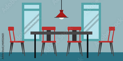 Industrial Dining Area with Metal Chairs and Reclaimed Wood